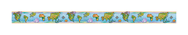 Edupress Spotlight Borders, 3" x 39", World Continents, Pre-K - Grade 6, Pack Of 12