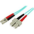 StarTech.com 2m Fiber Optic Cable - 10 Gb Aqua - Multimode Duplex 50/125 - LSZH - LC/SC - OM3 - LC to SC Fiber Patch Cable (A50FBLCSC2) - A50FBLCSC2 1 thumbnail image