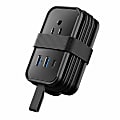 Portable Travel Power Strip, Compact Surge Protector With USB Ports, 3' Cord, Black