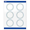 Avery® Print-To-The-Edge Labels & Sure Feed®, S00-DMD-PRWGP10, 3" Round, Glossy White, Preprinted Blue Border & Gold Dots Design, Pack Of 60 1 thumbnail image