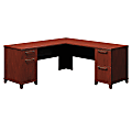 Bush Business Furniture Enterprise L Shaped Desk, 72"W, Harvest Cherry, Premium Installation