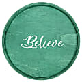 Elegant Designs Decorative Round Serving Tray, 1-11/16”H x 13-3/4”W x 13-3/4”D, Green Wash Believe 1 thumbnail image