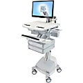 Ergotron StyleView Cart with LCD Arm, SLA Powered, 2 Drawers - 2 Drawer - 39 lb Capacity - 4 Casters - SV4412211 1 thumbnail image
