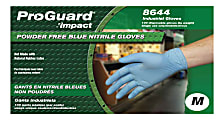 ProGuard PF Nitrile General Purpose Gloves - Medium Size - Nitrile - Blue - Ambidextrous, Puncture Resistant, Disposable, Powder-free, Allergen-free, Beaded Cuff, Comfortable, Textured Grip - For Chemical, Laboratory Application, Food Handling 1 thumbnail image