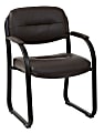 Office Star™ Work Smart™ Bonded Leather Visitor's Chair, Black/Espresso