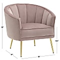 LumiSource Tania Accent Chair, Gold/Pink