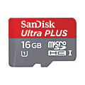SanDisk Ultra® PLUS MicroSDHC™ Memory Card With Adapter, 16GB 1 thumbnail image