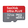 SanDisk Ultra® PLUS MicroSDHC™ Memory Card With Adapter, 32GB