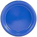 JAM PAPER Round Plastic Party Plates, Small, 7 inch, Blue, 20/Pack  1 thumbnail image