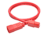 Eaton Tripp Lite Series Heavy-Duty PDU Power Cord, C13 to C14 - 15A, 250V, 14 AWG, 3 ft. (0.91 m), Red - Power extension cable - IEC 60320 C14 to power IEC 60320 C13 - 3 ft - red