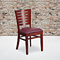 Flash Furniture Slat Back Restaurant Accent Chair, Burgundy Seat/Mahogany Frame 1 thumbnail image