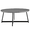 Eurostyle Niklaus Round Coffee Table, 15-1/2”H x 35-1/2”W x 35-1/2”D, Black/Gray