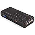 StarTech.com 4 Port Black USB KVM Switch Kit with Cables and Audio