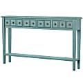 Powell Southam 4-Drawer Long Console Table, 35"H x 60"W x 10"D, Teal 1 thumbnail image