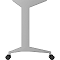 Lorell Fortress Educators Desk T-Leg - 3-Drawer - 60" x 24" x 1.2" - 3 - T-mold Edge - Material: Laminate Work Surface - Finish: Silver