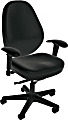 Sitmatic GoodFit Synchron High-Back Chair With Adjustable Arms, Black Polyurethane/Black 1 thumbnail image