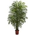 Nearly Natural Areca Palm 90”H Plastic UV Resistant Indoor/Outdoor Tree With Pot, 90”H x 55”W x 55”D, Green