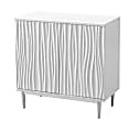 Coast to Coast Jase Storage Console Cabinet, 32"H x 32"W x 16"D, Waves Glossy White 1 thumbnail image