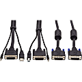 Tripp Lite Dual DVI KVM Cable Kit 3 in 1 DVI USB 3.5mm Audio 3xM/3xM 6ft - 60 MB/s - Supports up to 2560 x 1600 - Black 1 thumbnail image