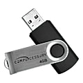Compucessory USB 2.0 Flash Drive, 4GB, Aluminum/Black, CCS26464 1 thumbnail image