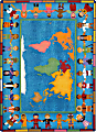 Joy Carpets® Kids' Essentials Rectangle Area Rug, Hands Around the World™, 5-1/3' x 7-33/50', Multicolor