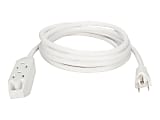 QVS Power Extension Cord - Power strip - AC 125 V - 1625 Watt - input: NEMA 5-15P - output connectors: 3 (NEMA 5-15) - 10 ft cord - white 1 thumbnail image