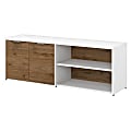 Bush Business Furniture Jamestown Low Storage Cabinet With Doors And Shelves, Fresh Walnut/White, Standard Delivery