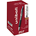 uni-ball® 207 Retractable Fraud Prevention Gel Pens, Medium Point, 0.7 mm, Black Barrel, Blue Ink, Pack Of 36 1 thumbnail image