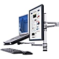 Visidec US Government Compliant dual monitor/notebook combination desk mount - Flexible movement with 3 points of articulation. Supports notebooks up to 18" and displays up to 27" weighing up to 17.6lbs each. VESA 75x75mm & 100x100mm