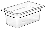 Cambro Camwear GN 1/4 Size 4" Food Pans, 4”H x 6-3/8”W x 10-1/2”D, Clear, Set Of 6 Pans