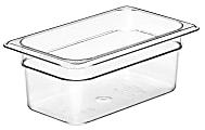 Cambro Camwear GN 1/4 Size 4" Food Pans, 4”H x 6-3/8”W x 10-1/2”D, Clear, Set Of 6 Pans 1 thumbnail image