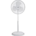 Lorell Pedestal Fan, 16" Fan Diameter, 3 Speed, Oscillating, Tilt Adjustment, 47.3"H x 17.8"W x 17.8"D, Plastic, White 1 thumbnail image