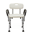 Medline Aluminum Bath Bench, Knockdown With Arms And Back, White 1 thumbnail image