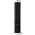 Lorell Tower Fan - 30" Diameter - 3 Speed - Sleep Mode, Breeze Mode, Oscillating, Timer - 30.2" Height x 9.5" Width x 9.5" Depth - Plastic - Black, Silver