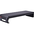 Lorell AC/USB Monitor Stand, 4.75"H x 30"W, Desktop, Metal, Black 1 thumbnail image