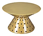 Zuo Modern Electron Iron Round Coffee Table, 16-15/16”H x 29-1/2"W x 29-1/2"D, Gold