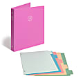 U Brands U-Eco™ 3 Ring Poly Binder + 5 Tab Divider Set, Orchid, 1", Round