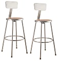 National Public Seating Hardboard Science Stools With Backrests, 30"H Seat, Brown/Gray, Pack Of 2 Stools 1 thumbnail image