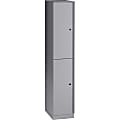 Lorell Trace 12x18" Double Locker - Key Lock - for Shoes, Jacket - Overall Size 65.9" x 12" x 18" - Metallic Silver - Metal