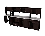 Inval America Ambrossia 144"W 6-Piece Breakroom System, Espresso 1 thumbnail image