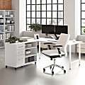 Bush Business Furniture Hustle 72"W Computer Desk and Storage Cabinet with Drawers and Shelves, White, Standard Delivery Service, HUS010WH 1 thumbnail image