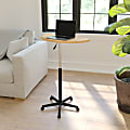 Flash Furniture Sit To Stand Mobile Laptop Computer Desk, 36-1/2"H x 25-1/2"W x 22-1/2"D, Maple