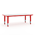 Flash Furniture Height-Adjustable Activity Table, 23-1/2"H x 23-5/8"W x 47-1/4"D, Gray/Red