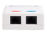 C2G 2-Port Cat5E Surface Mount Box - White - Surface mount box - CAT 5e - UTP - RJ-45 X 2 - white