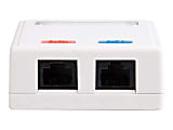 C2G 2-Port Cat5E Surface Mount Box - White - Surface mount box - CAT 5e - UTP - RJ-45 X 2 - white 1 thumbnail image
