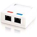 C2G 2-Port Cat5E Surface Mount Box - White - Surface mount box - CAT 5e - UTP - RJ-45 X 2 - white