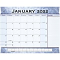 AT-A-GLANCE® Stone Monthly Desk Calendar, 21-3/4" x 17", Slate Blue, January 2022 To December 2022, 89701