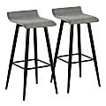 LumiSource Ale Fixed-Height Bar Stools, Fabric Seat, Gray/Black, Set Of 2 Stools