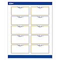 Avery® Printable Labels & Sure Feed®, S00-DNR-PRWMP10, 2" x 4", Matte White, Preprinted Gold & Navy Border & Floral Design, Pack Of 100 1 thumbnail image
