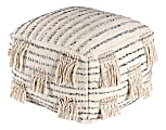 Anji Mountain Graduation Day Pouf Ottoman, Beige/Gray